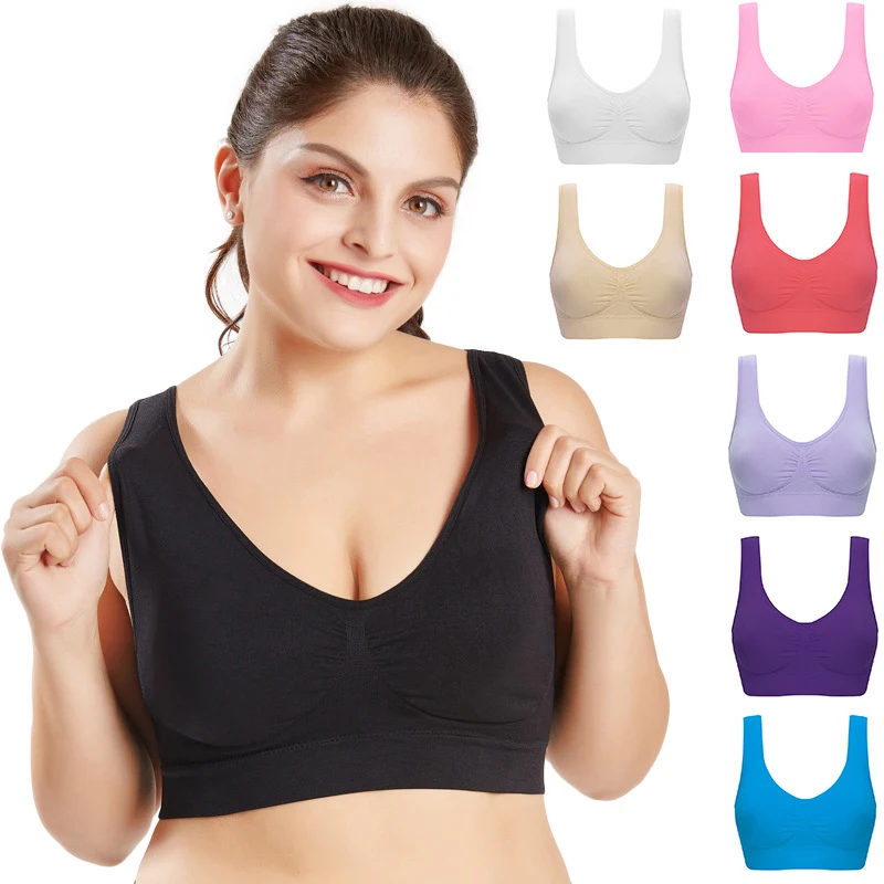 Breathable Women Bras Seamless Fitness Bra Plus Size 5xl Rimless Comfortable Big Size Backless Padded Bras Wireless Brassiere