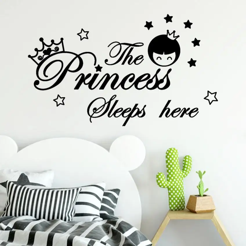 

New Arrival DIY Removable Princess Sleeps Wall Stickers Art Vinyl Decals Home Baby Girls Kids Room Bedroom Dormitory Decor
