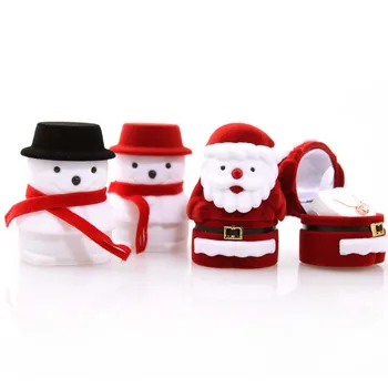 

European Wedding Ring Box Snowman Santa Claus Earring Jewelry Box Necklace Box