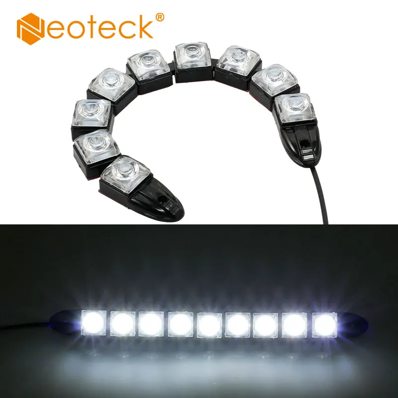 Neoteck 2 шт. 9 светодиодный 12 В DRL дневные ходовые фары лампа дневного света Гибкие