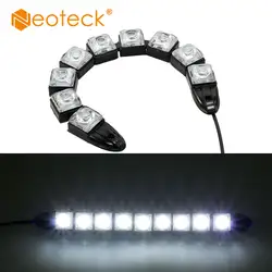 Neoteck 2 предмета 9 светодиодный 12 В DRL дневного головного света лампы дневного света Гибкая силиконовая Габаритные огни Водонепроницаемый