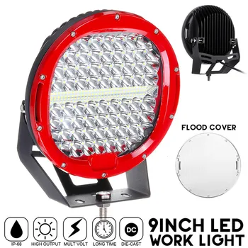 

640W Led Driving Work Light 12V 9inch Round For 4x4 Offroad Truck Boat 4WD SUV ATV CAR 12V 24V External Lights free cover