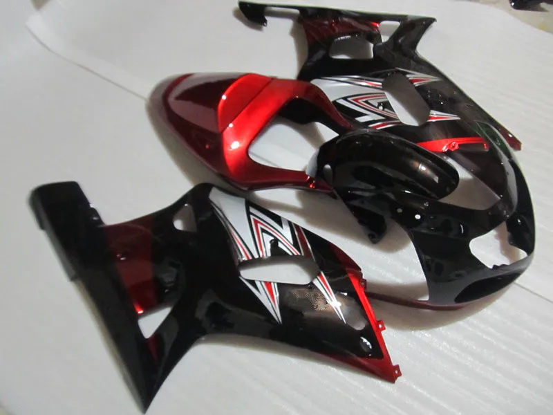 Комплект обтекателей Motorcyce для GSXR600 750 K1 01 02 03 GSXR 600 GSXR750 2001 2002 2003 Красный Серебряный