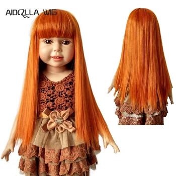 

Deluxe Doll Wig Heat safe fibers for 18" American Dolls Long Straight with Bangs Fashion Doll Wigs