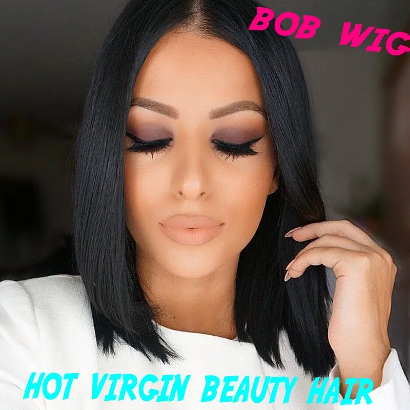 Cheap 8a Glueless Bob Wigs Full Lace Human Hair Wigs For Black