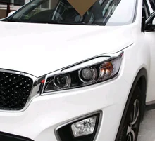 For KIA SORENTO L 2015 2016 2017 ABS Chrome Headlight Lamp Cover Trim