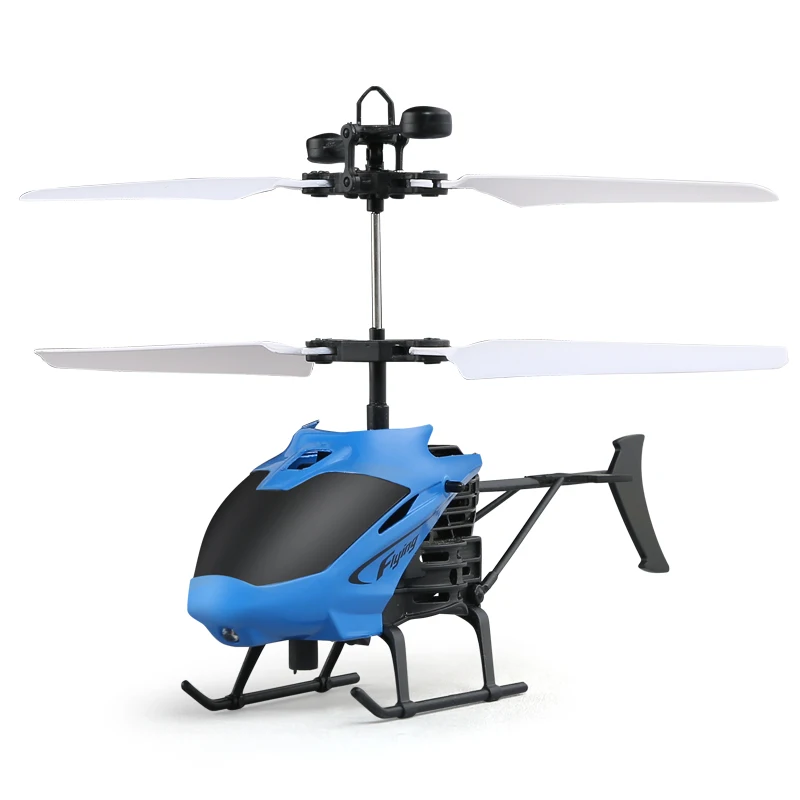 Радиоуправляемый Дрон Летающий вертолет летательный аппарат беспилотный самолет зондирующий мини индукционный Дрон дети электрическая электронная игрушка TSLM2 - Цвет: Blue
