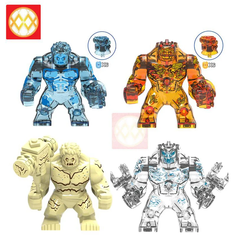 

Big Size Elementals Sandman Cyclone Hellfire Hydro-man Zephyr Hydron Spiderman Far From Home Supervillian Building Blocks Toys