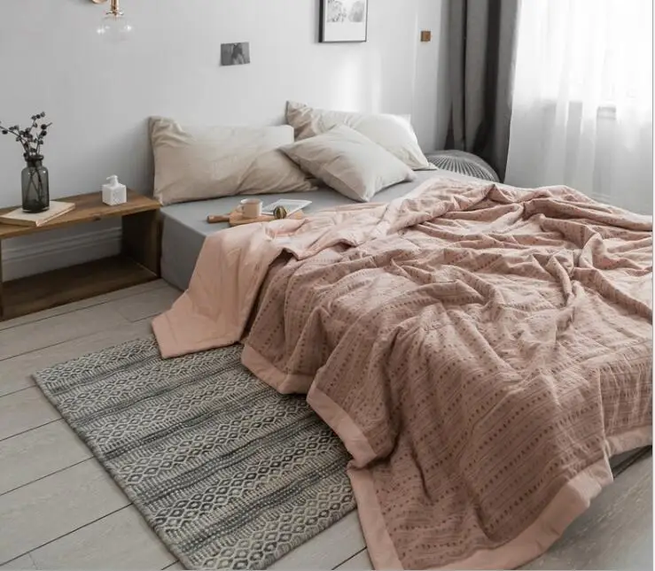 Новое хлопковое полиэфирное летнее одеяло, одеяло на весну и осень, подходит для использования в комнате с кондиционированием воздуха