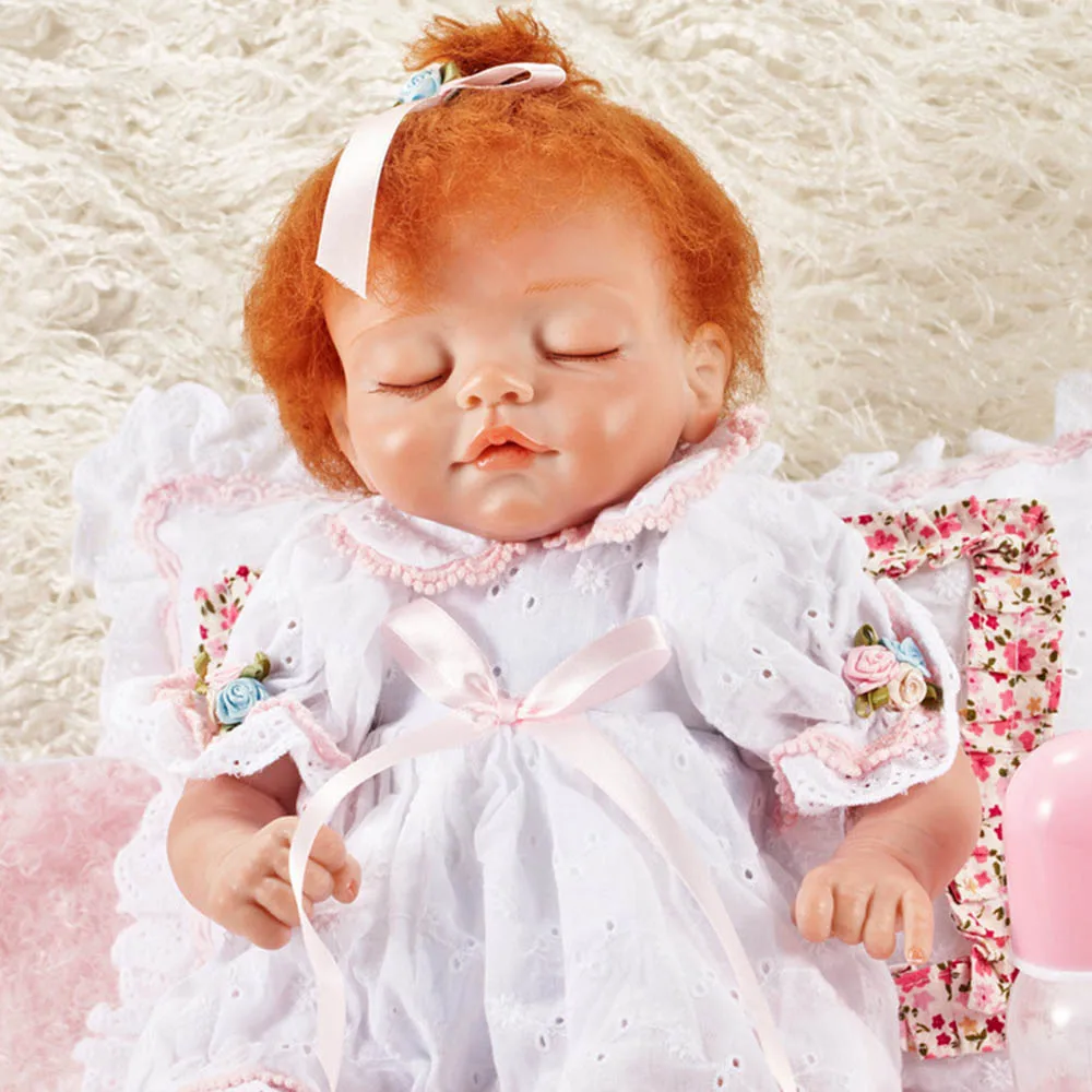 

45cm Newborn Close Eye Doll Baby Silicone Reborn Dolls with Soft Cloth Body Toys for Children Birthday Xmas Gift