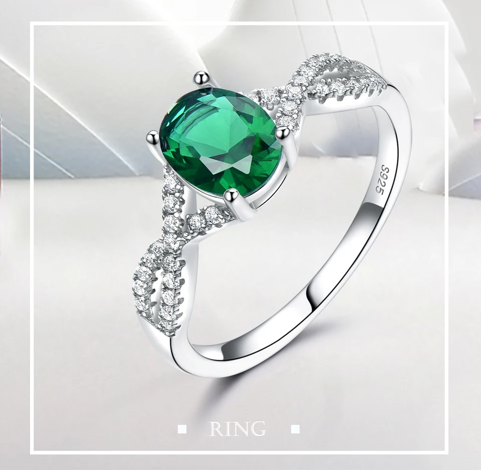 UMCHO Emerald 925 sterling silver rings for women RUJ099E-1-pc (1)