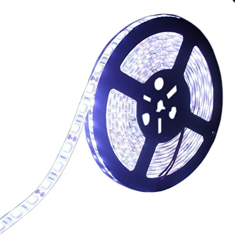 cheap Super Bright 5M 5050 White Warm White LED Strip DC 24V Waterproof Led Ribbion 60leds m Flexible RGB LED Tape Green Blue color