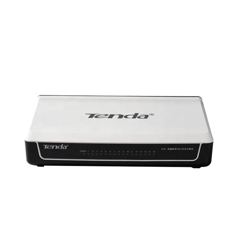 Kopen Tenda S16 16 Port Desktop Ethernet Switch, 10 100 Mbps Auto Negotiation RJ45 Poorten, auto MDI MDIX