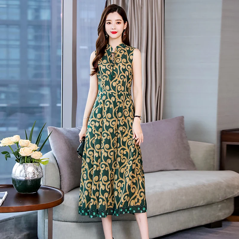 2019 Summer Women Silk Dress Slim Waist Short Sleeve Casual Elegant Party Female Ruffles Blue Vestido Midi | Женская одежда