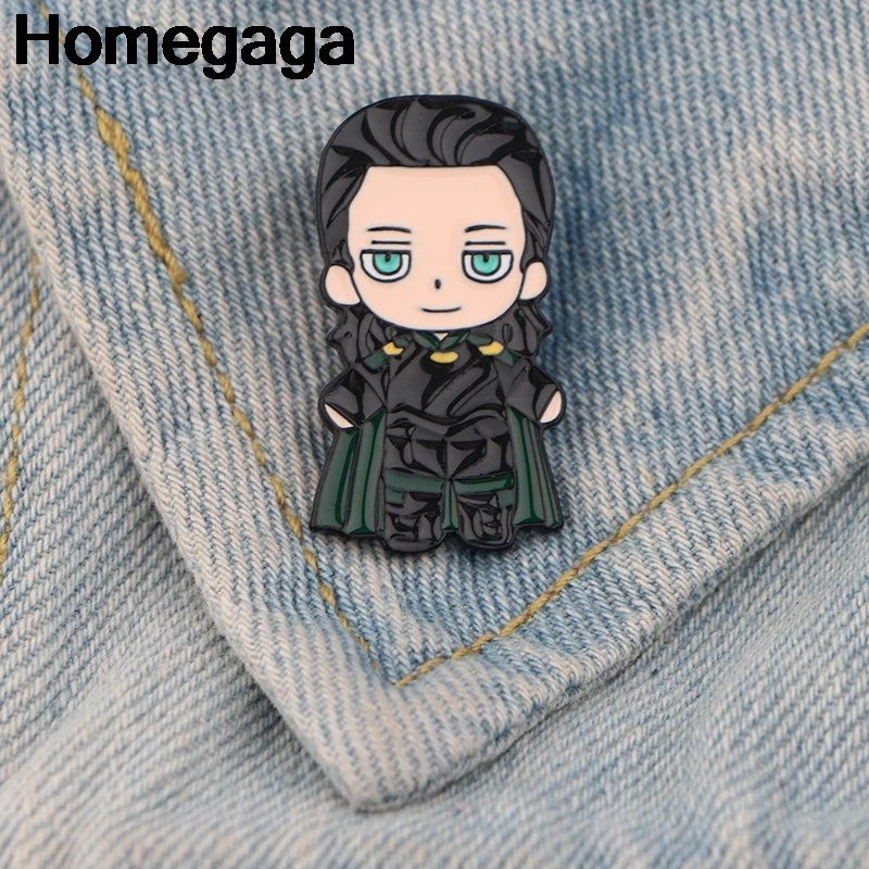 

Homegaga Thor Loki 90s Zinc tie cartoon Funny Pins backpack clothes brooches for men women hat decoration badges medals D2252