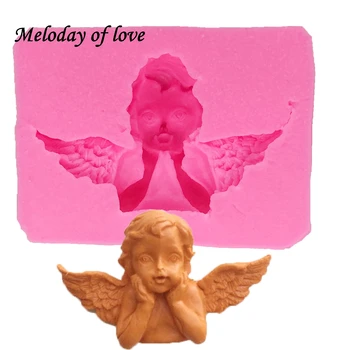 

DIY cherub angel mold boy baby Silicone Mold Fondant Mould cake decorating tools for the baby shower favour gifts T1288