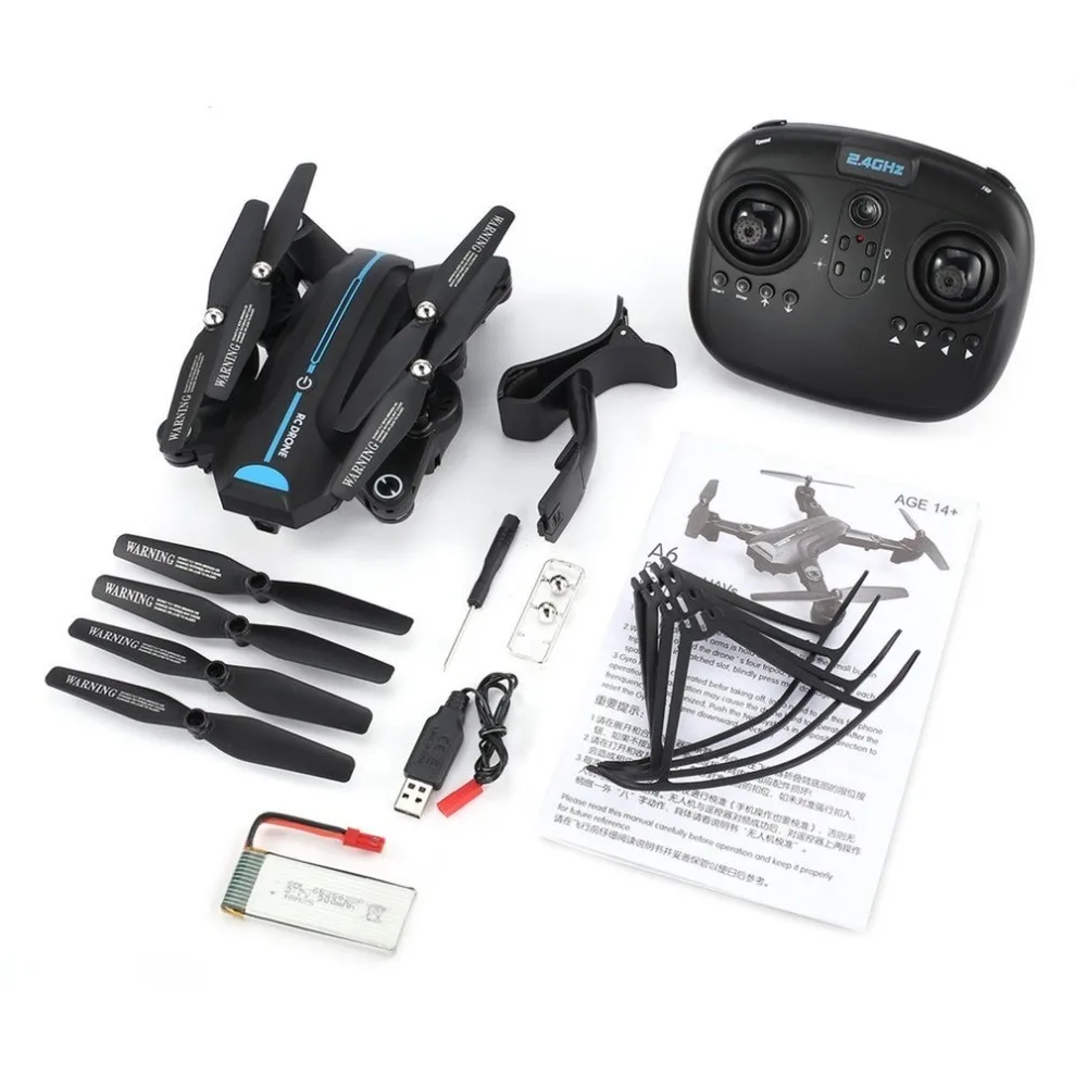 

A6W Foldable RC Drone 2.4G Wi-Fi FPV 720P Wide-Angle HD Camera RTF Quadcopter With Gravity Sensor Altitude Hold Headless Mode