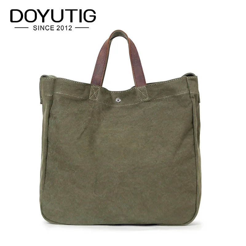 

Simple Design Army Green Canvas Handbag Large Capacity Casual Tote For Women & Men Shoulder Bag Messenger Crossbody Bags G026