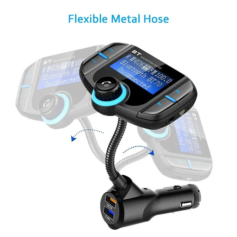 ANLUD Bluetooth FM передатчик QC3.0 двойной USB автомобиль Быстрая зарядка Handsfree