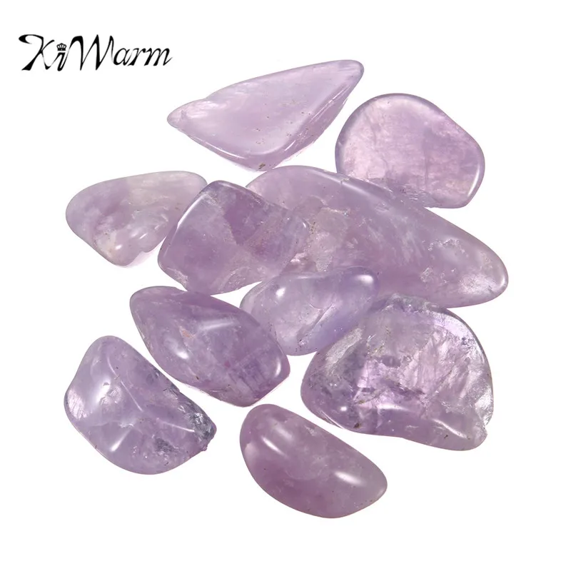 

KiWarm 10pcs Lavender Amethyst Tumblestones Crystal Quartz Healing Gemstone for Fish Tank Terrarium Decor Crafts 15mm-30mm