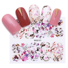 Водные Наклейки для ногтей, цветы, бабочки, переводные наклейки для ногтей, слайдеры, сделай сам, украшение для маникюра