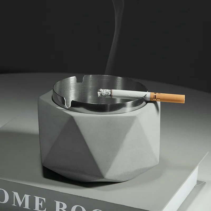 

Creative cement ashtray, Nordic simple living room tea table cement ashtray. Household articles smoking ashtray