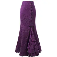 Макси юбка женская Сексуальная рыбий хвост корсет на шнуровке тонкий Винтаж Труба Русалка Длинные юбки плюс размер 2XL