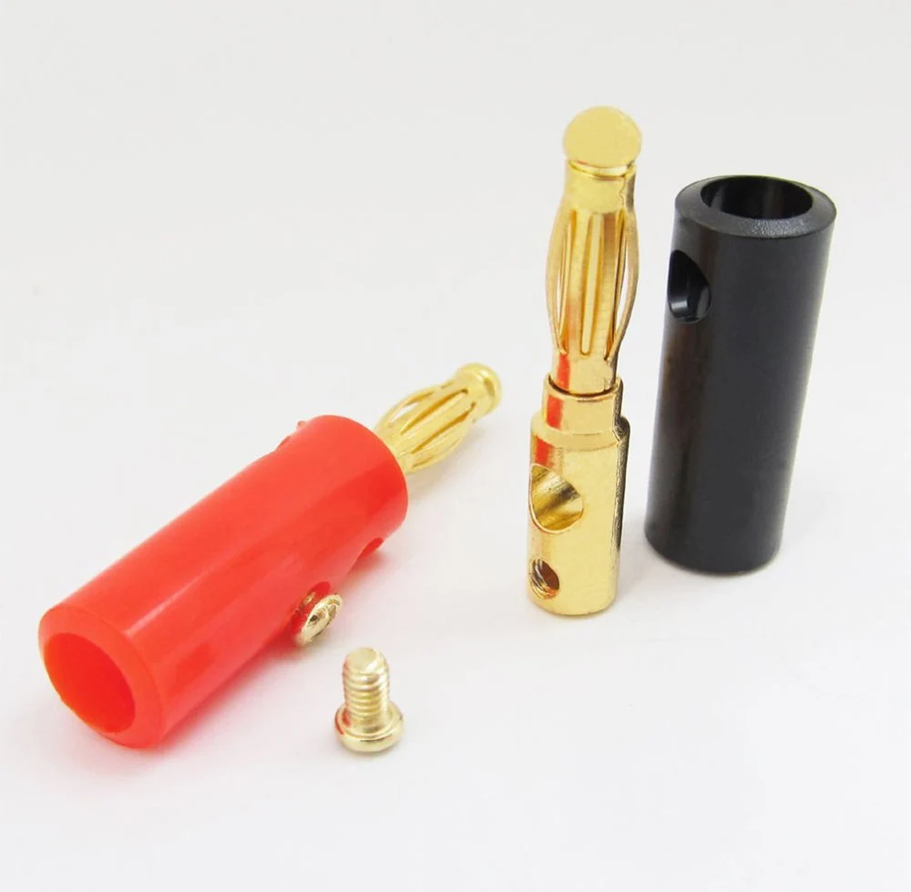 gold plated Speaker Banana Plugs Open Screw Type 4mm for Musical Audio