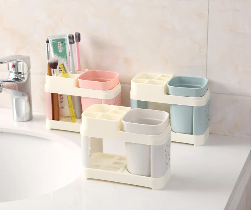 

1PC Bathroom Toothbrush Holder Suits Toothbrush Cup Toothpaste Bath Set Bathroom Storage Rack Holder