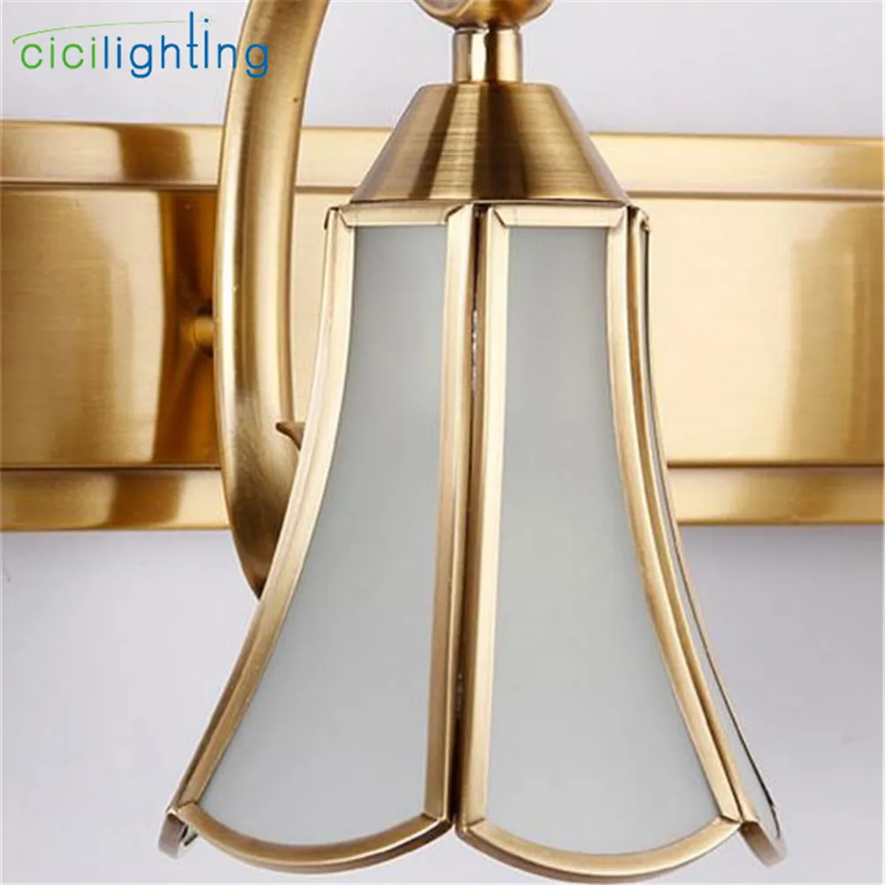 L15cm 35 cm 58 cm 81 cm الذهب البرونزية مرآة lighs خمر زجاج قاتم الحمام الرجعية الغرور إضاءة الخزانة الصناعية ighting تركيبات
