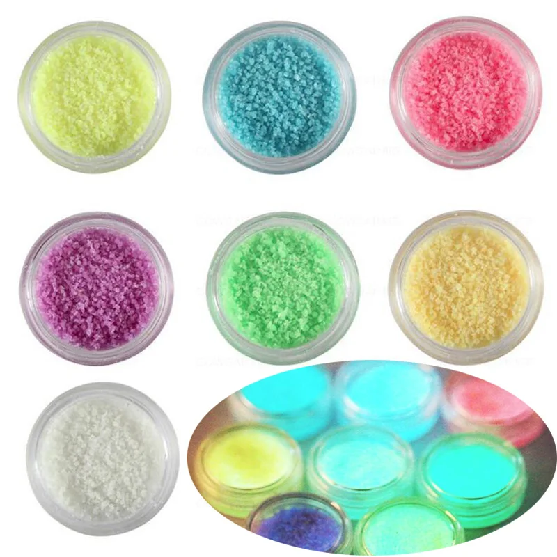 Светящийся порошок для дизайна ногтей блестящий пигмент люминесцентный УФ