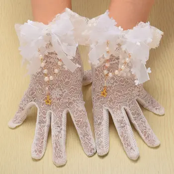 White Lolita Lace Gloves 1