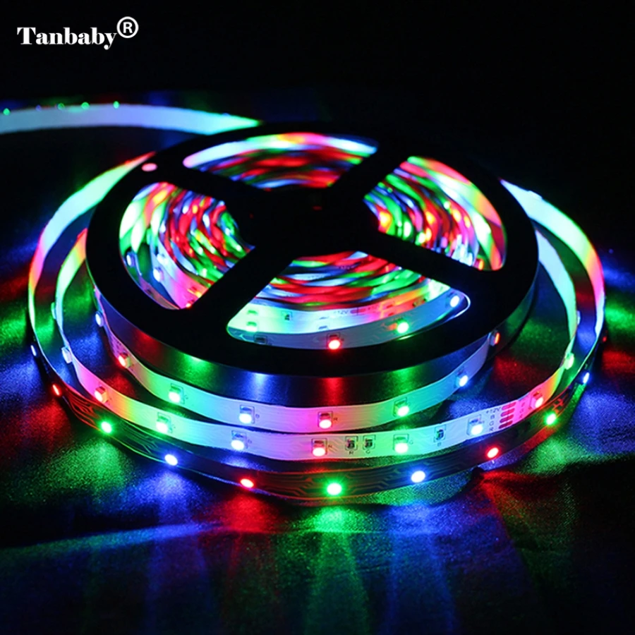 Светодиодная лента RGB Гибкие Огни DC12V SMD 2835 300LED 5 м ленточная лампа + мини 24 клавиши