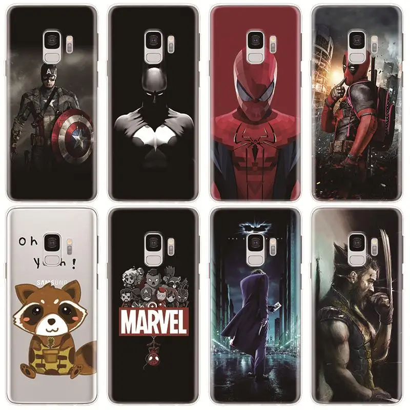 

Soft TPU Cover Case For Samsung Galaxy A7 A9 A8 A6 Plus 2018 A50 A40 A30 A60 A70 A3 A5 2017 Note 8 9 Fashion Marvel Superhero