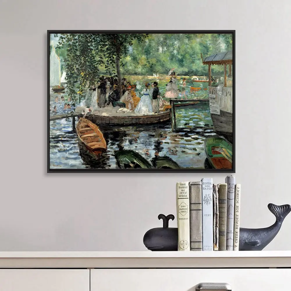 

Auguste Renoir La Grenouillere Canvas Painting Reproduction Landscape Poster Art Print Picture for Home Decoration Wall Art