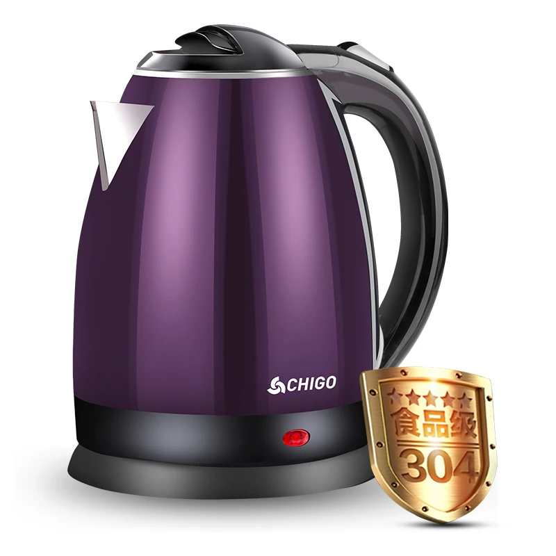 Бытовой электрический чайник пищевой 304 из нержавеющей стали - Цвет: brown purple