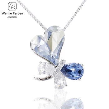 

Embellished with Crystals From Swarovski Necklace for Women Crystal Pendant Necklace Collares Gift for Lady Three Colors