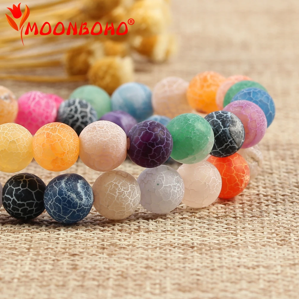 

Multicolor Natural Stone Agates Beads For Needlework Jewelry Making Diy Bracelet Round Loose Wind Fossils Beads 6 8 10mm