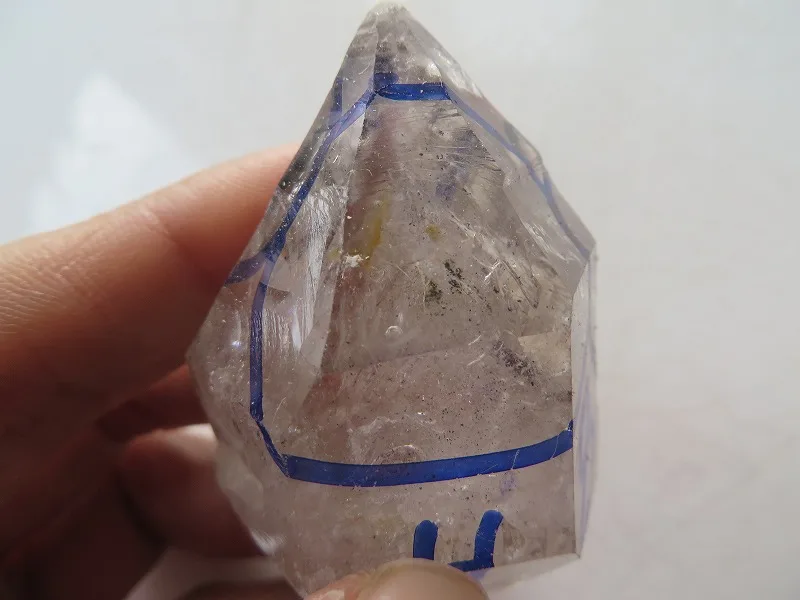 

70g A Rare Clear Quartz Crystal Herkimer Diamond W 2 Moving ENHYDRO Bubble