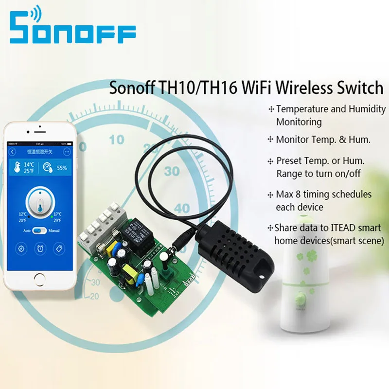 Sonoff TH Temperature Humidity Monitoring WiFi Smart Switch Controller