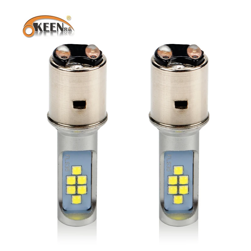 

OKEEN 1PCS H6 BA20D LED Motorcycle Headlight Moto Fog Light Bulb 12SMD 1200LM Hi Lo Lamp Accessories DRL Lights For Suzuki