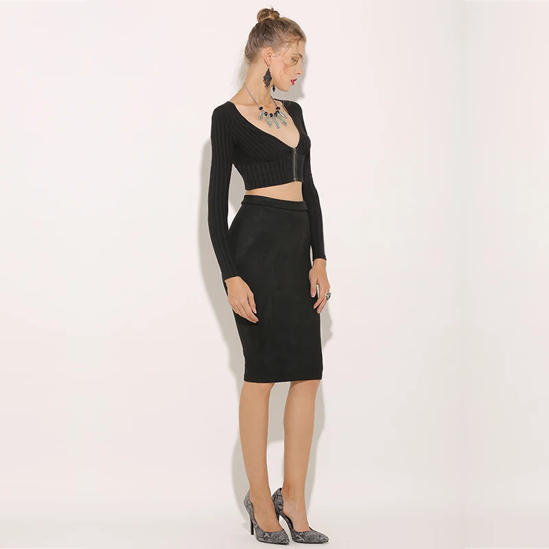 Женская юбка карандаш из искусственной замши с высокой талией|suede skirt women|suede skirtfaux