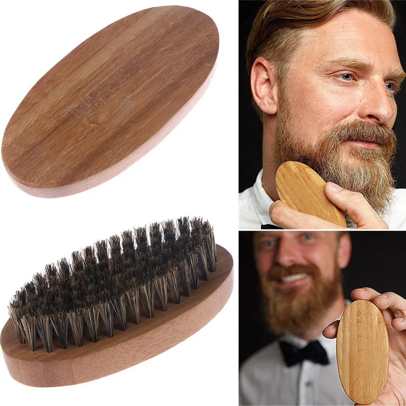 

High Quality Natural Boar Bristle Beard Brush Bamboo Handle Facial Beard Shaving Cleaning Grooming Shaving Brush Free Shipping