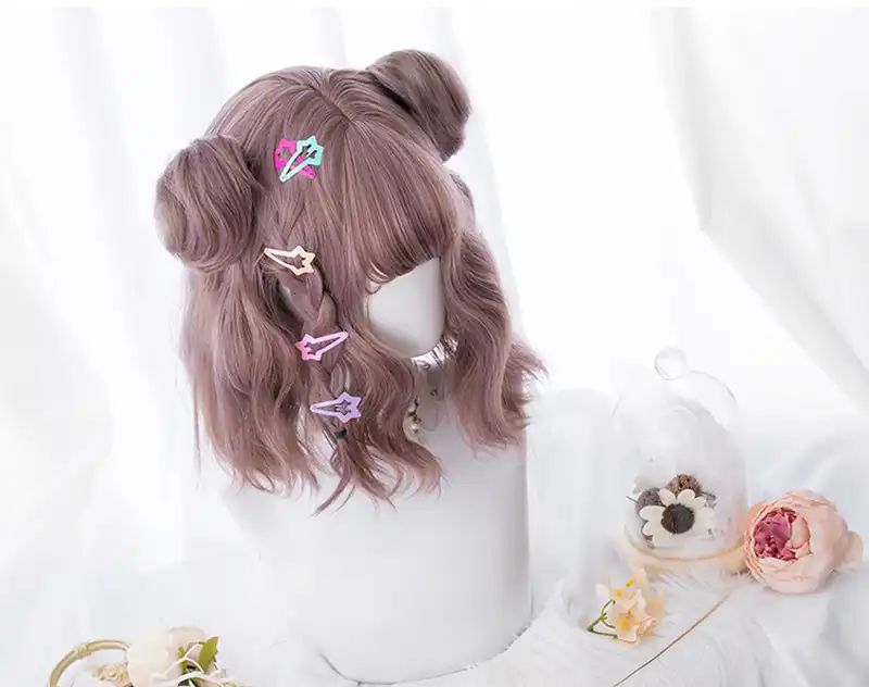 Bonito Pelo Corto Rizado Kawaii Para Mujer Peluca Unica Peluca Sintetica Pelo Gotico Lolita Moda Para Chicas Peluca Fiesta Bonito Pelo Aliexpress