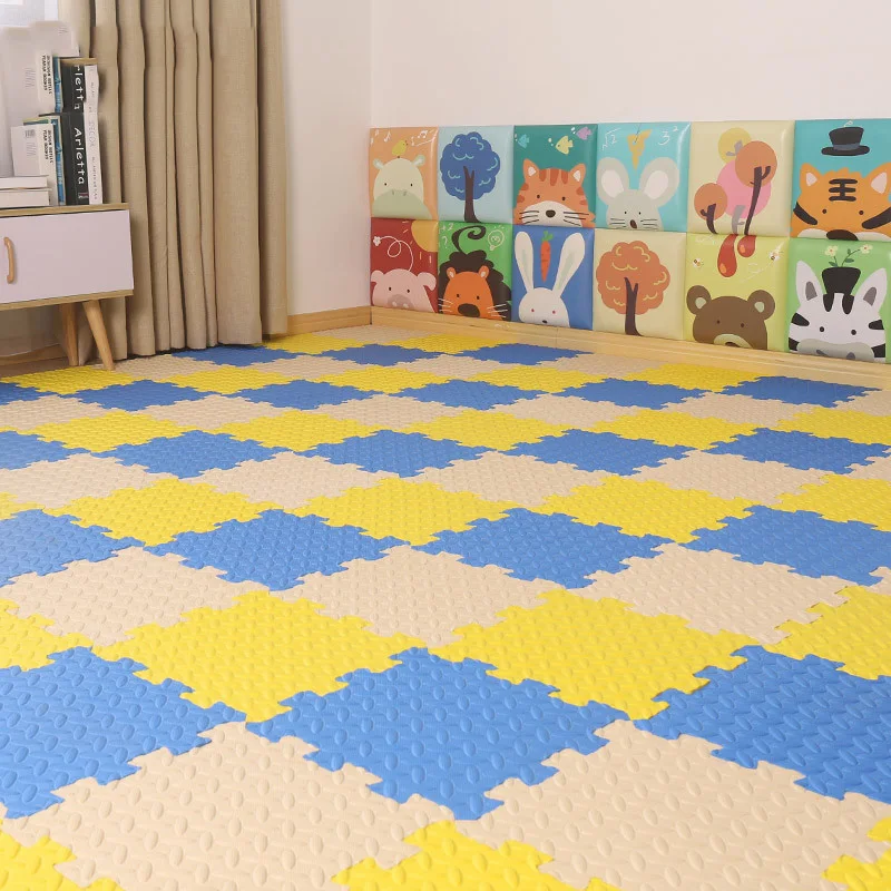 12 шт. в наборе детский игровой коврик утолщенный 2 5 см Alfombra Infantil узор виде листьев