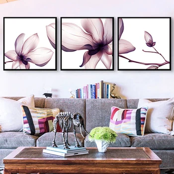 

Mangnolia Diamonds Painting Round Diamonds Embroidery Rhinestone Living Room Cross Stitch Triptych DIY Full Drills Wall Decor