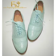 Cyan/Туфли-броги с круглым носком, на шнуровке, на плоской подошве, женские оксфорды, привлекательные, несравненные, благородные, пикантные, элегантные, FSJ