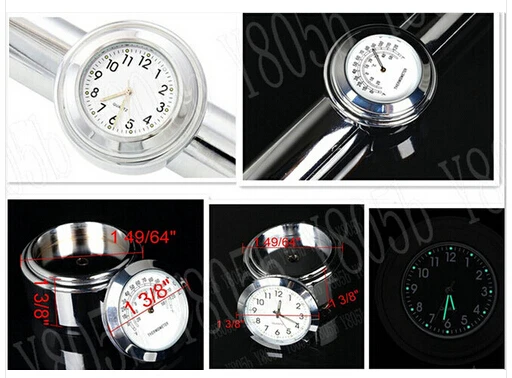 Хромированные часы и термометр на руль для Yamaha VStar 400 650 1100 1300 250 Virago Xv 535 750 Road Star