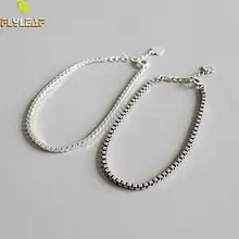 Форзац из стерлингового серебра 925 пробы, браслеты для женщин, цепочка в коробке, индивидуальные вечерние, простые, модные, Изящные Ювелирные Браслеты и браслеты