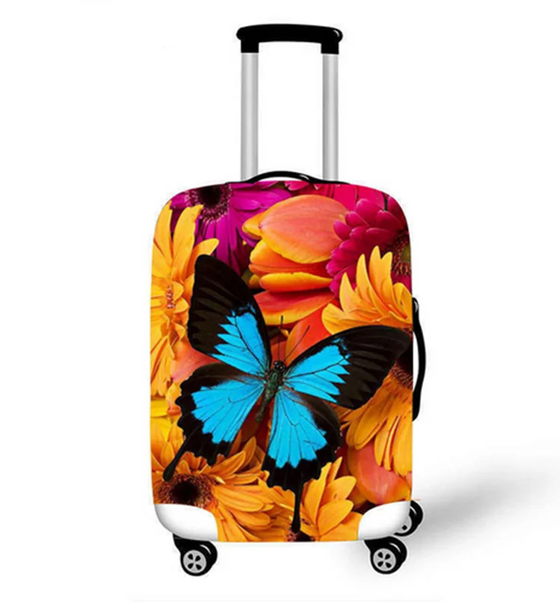 18-32 дюймов красивая бабочка дорожный Багаж толстые Защитные чехлы для женщин милые сумки для девушек эластичный Анти-пыль чемодан